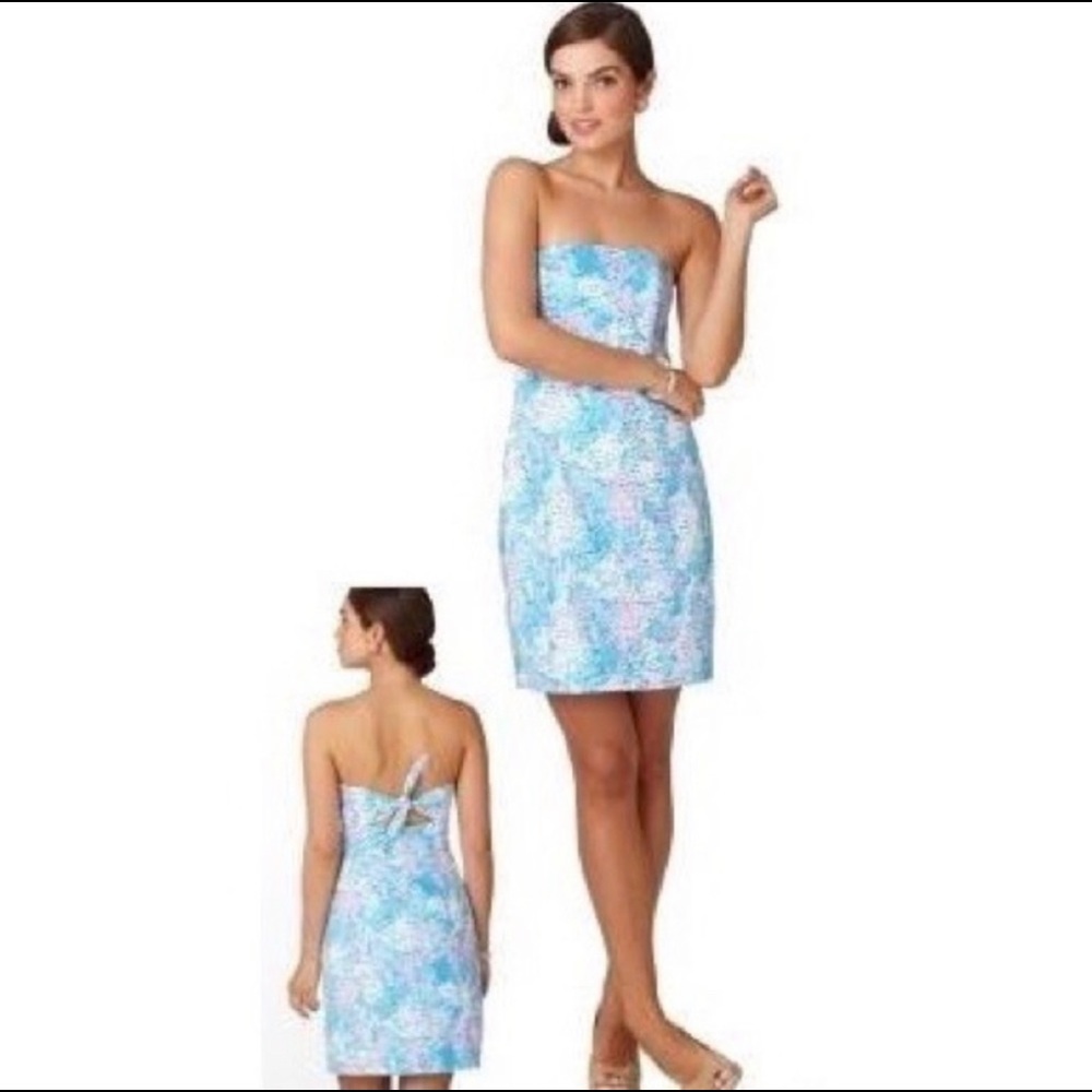 Lilly Dot Dot Hop Strapless Floral Dress